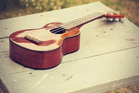 Ukulele processed in vintage  style Stock Photos