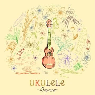Ukulele soprano Stock Illustration