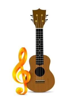 Ukulele vector illustration on white backgroiund Stock Illustration
