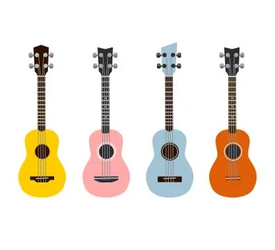 Ukuleles isolated on white Stock Illustration
