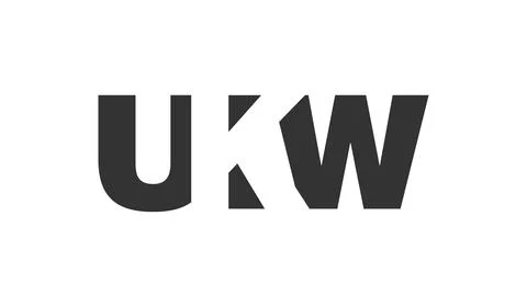 UKW logo design. Initial letter U K W bold font style for tech startups, co.. Stock Illustration