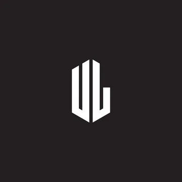 UL Logo monogram with hexagon shape style design template Stock Illustration