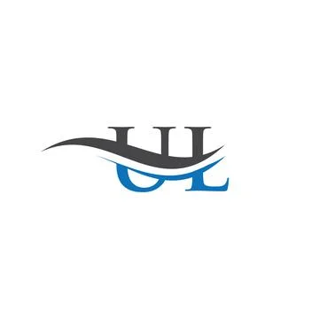 UL logo. Monogram letter UL logo design Vector. UL letter logo design with mo Stock Illustration