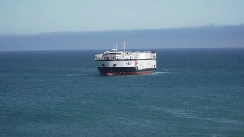 ULA cargo ship R/S Rocketship arriving with ULA Atlas V Booster Stock Footage 274264841