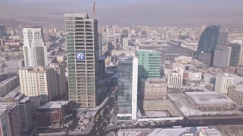 Ulaanbaatar City Winter Flight Stock Footage 149193455