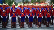 Ulaanbaatar, Mongolia - July 2013: Mongolian Army At Naadam Festival Stock Footage