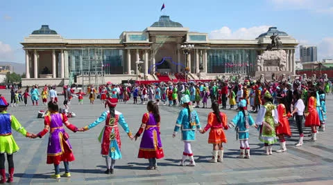 ULAANBAATAR, MONGOLIA - JULY 2013: Naadam Festival Celebration Stock Footage 32425395