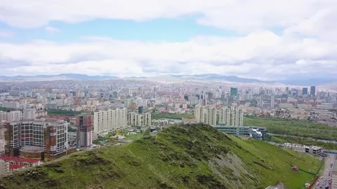 Ulaanbaatar, Mongolia. Memorial to Soviet soldiers on Zaisan Tolgoi. complex in Stock Footage 166678341