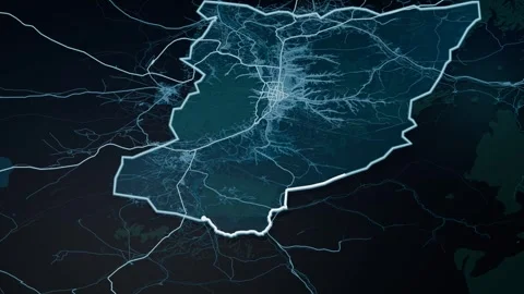 Ulaanbaatar Ulan Bator Mongolia Digital Map Highlight 4K Stock Footage 337939784