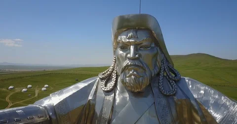 Ulan Bator / Mongolia, July 15, 2019: Monument to Genghis Khan in Ulan Bator Stock Footage 122136451