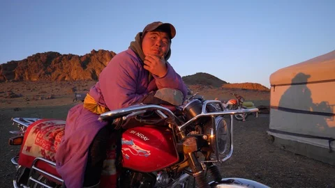 Ulan Bator / Mongolia, June 29,2019: a Mongol in national clothes on a Stock Footage 116794946