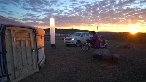 Ulan Bator / Mongolia, June 29,2019: a Mongol in national clothes on a Stock Footage 116797777