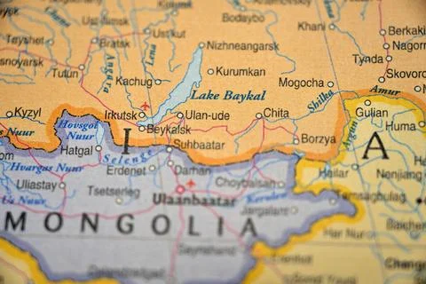 Ulan-Ude World Map Location Marker Photograph with Soft Blurred Background .. Stock Photos