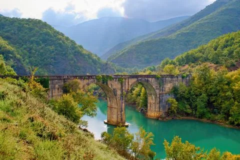 Ulez Bridge (Ura e Ulzs) North Albania. Albania road trip. Fotos Stock