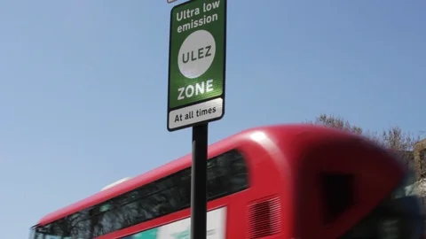  ULEZ (Ultra low emission zone) congestion charge Ultra Low Emission Zone Stock Footage 124417778