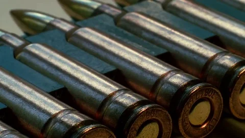 Ullets for the rifle close-up Stock Footage 69079013