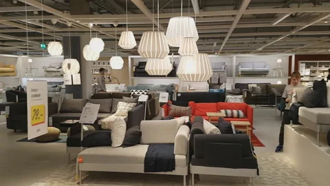 ULM, GERMANY - MAY 20 , 2018: Interior of the Ikea store . IKEA is the world's Video stock 106958289