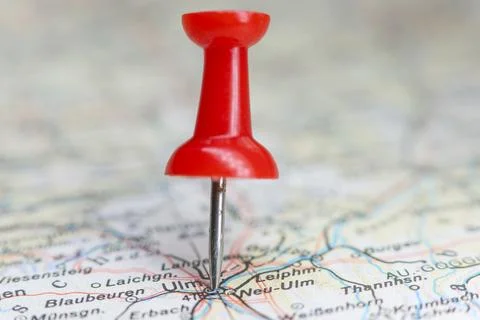 Ulm, Germany pin on map Stock Photos
