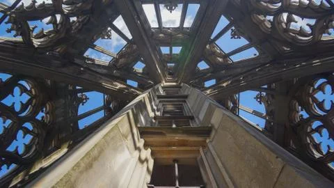 Ulm minster tower with sky Stock Photos
