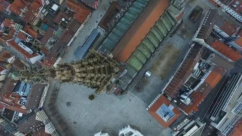 Ulmer Münster above Stock Footage 88851378