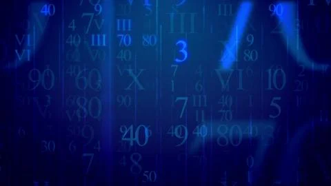 Ulrtamodern 3d rendering of computer modeled light blue Latin and Arabic figu Stock Illustration