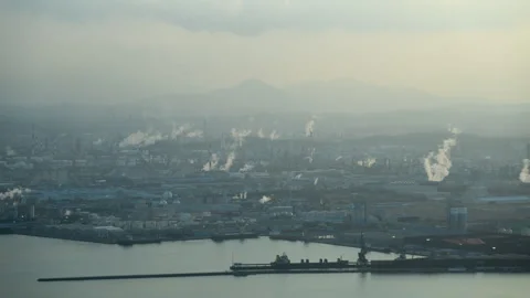 Ulsan Industrial Skyline Timelapse Vidéo 332914093