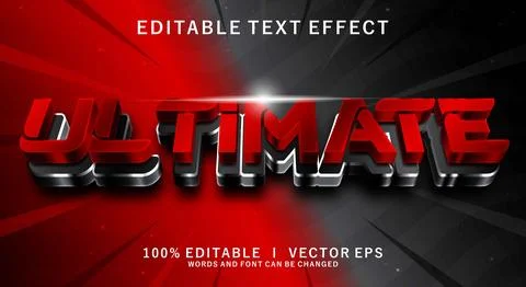 Ultimate 3d vector text effect with modern style design Stock Illustration
