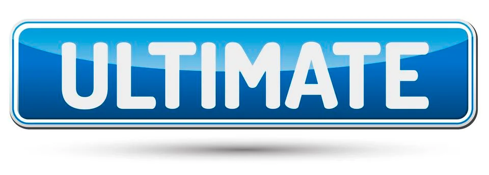 ULTIMATE - Abstract beautiful button with text. Stock Illustration