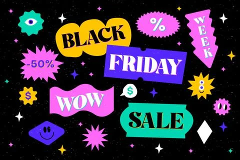 Ultimate Black Friday Elements Set Stock Illustration