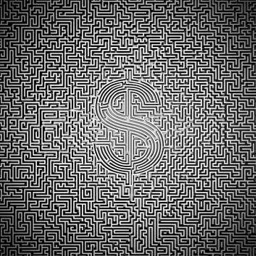 Ultimate dollar maze Illustrazione stock