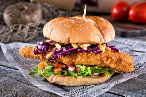 Ultimate Fish Burger Stock Photos
