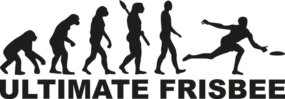 Ultimate frisbee evolution Stockillustratie