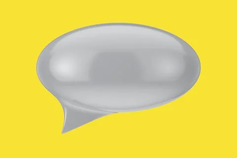 Ultimate Gray Speech Bubble on a Illuminating Yellow Colour. 3d Rendering Illustrazione stock