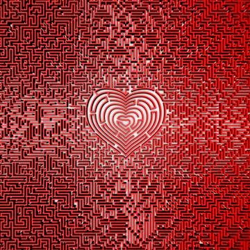 Ultimate heart maze Stock-Illustration