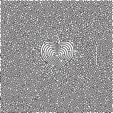 Ultimate heart maze Stock-Illustration
