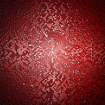 Ultimate question maze red Stock Illustration
