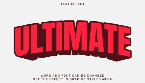Ultimate text effect in 3d style Stock Illustration