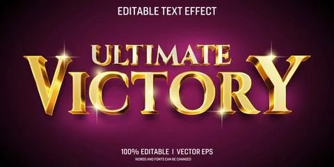 Ultimate victory vector 3d text effect with modern style design Stock Illustration