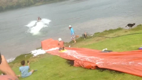 Ultimate Waterslide 3 Stock Footage 272891367