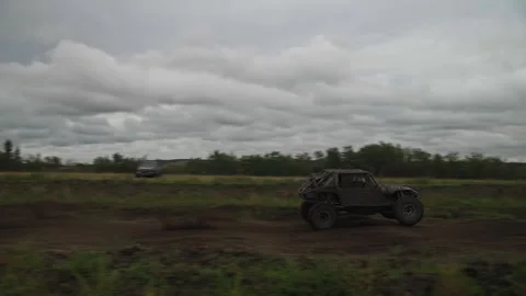 Ultra 4 offroad buggy going through a difficult path Stock Footage 291678422