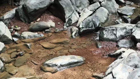 Ultra Close-up Streambed Rocks Macro Water Detail Stock Footage 341019908