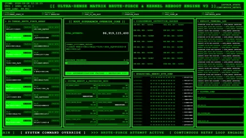 Ultra Dense Matrix Brute Force Kernel Engine. Stock Footage 346670398