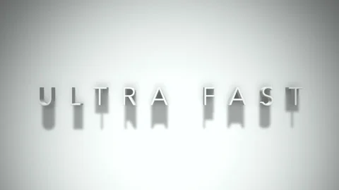 Ultra fast 3D title animation with shadows on a white background Stock Footage 297571304