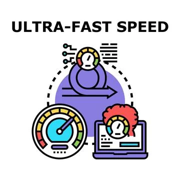 Ultra fast speed concept for digital performance and efficiency Stock Illustration