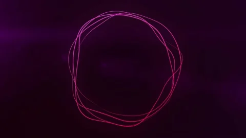 Ultra HD 4K Abstract 3D render neon circle. Stock Footage 194419176