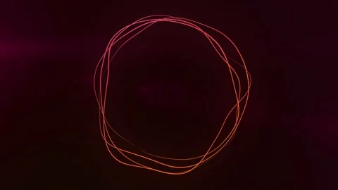 Ultra HD 4K Abstract 3D render neon circle. Stock Footage 194419178