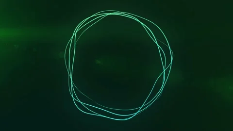 Ultra HD 4K Abstract 3D render neon circle. Blue, and Green neon circles Stock Footage 194419213