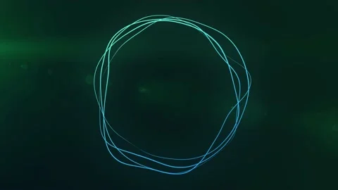 Ultra HD 4K Abstract 3D render neon circle. Violet, Blue, and Green neon circles Stock Footage 194419214