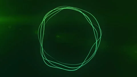 Ultra HD 4K Abstract 3D render neon circle. Blue, and Green neon circle Stock Footage 194419216
