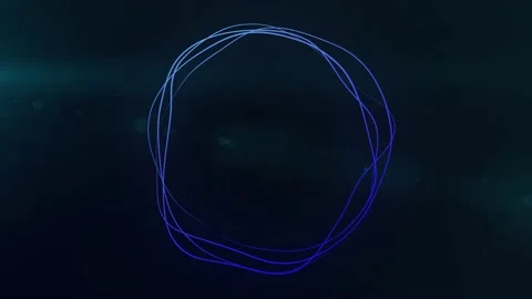 Ultra HD 4K Abstract 3D render neon circle. Violet, Blue neon circles Stock Footage 194419230